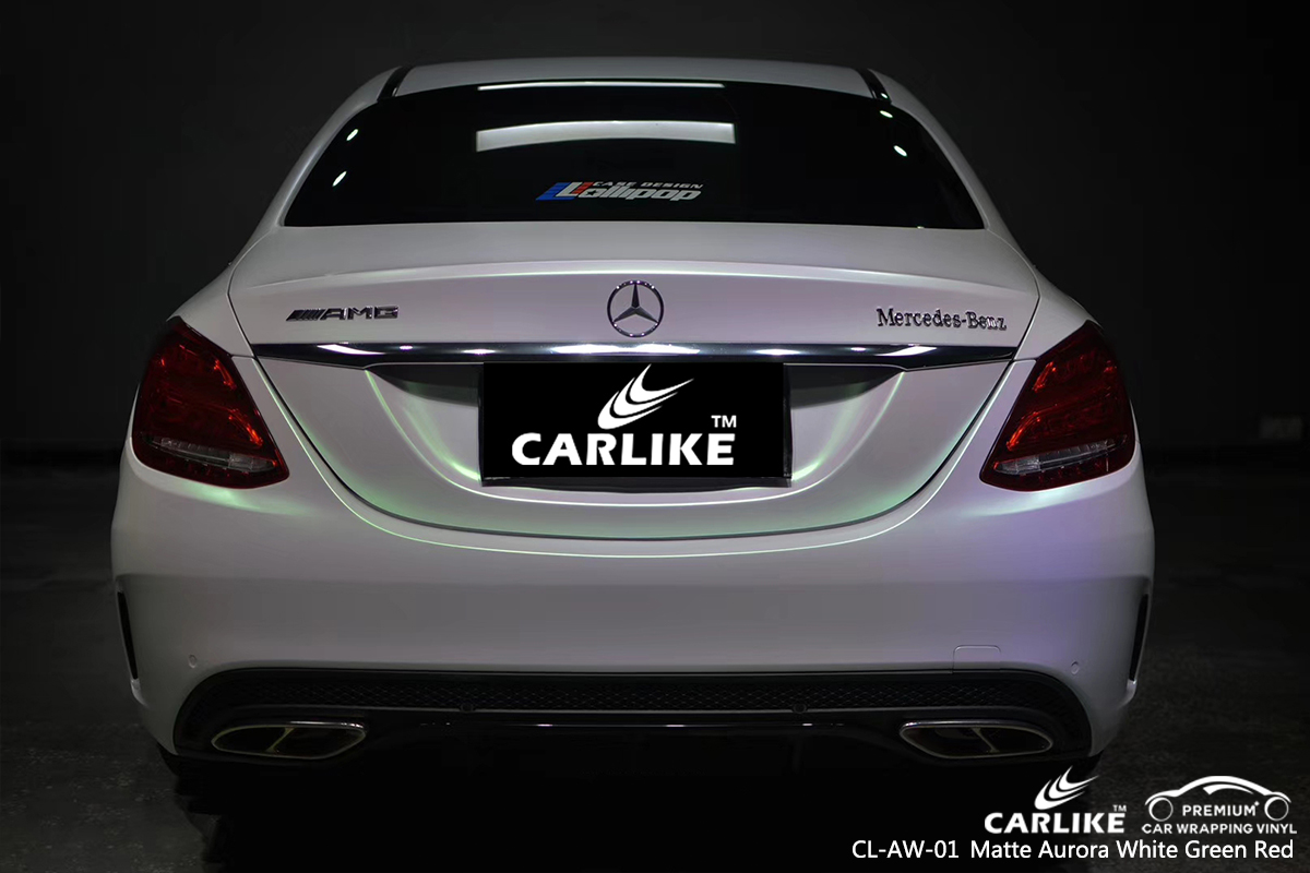 CL-AW-01 matte aurora white to green red car vinyl films for MERCEDES-BENZ Trenton