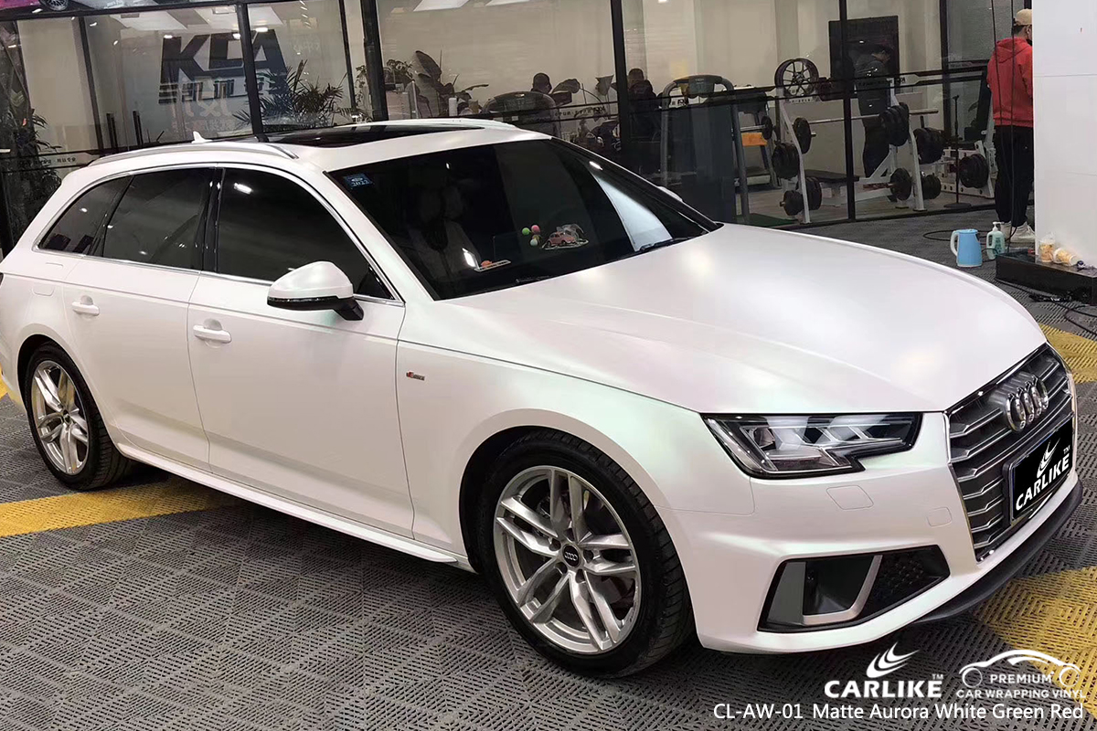 CL-AW-01 matte aurora white to green red car foil vinyl films for AUDI Tallahassee