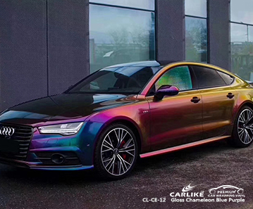 CL-CE-12 brillant caméléon bleu clair à violet fournisseur d'enveloppe de voiture pour AUDI Dakota du Sud États-Unis