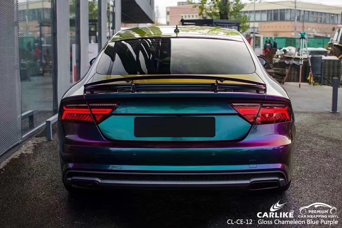 CL-CE-12 gloss chameleon light blue to purple body wrap car supplier for AUDI South Dakota