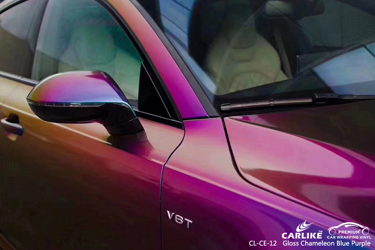 CL-CE-12 gloss chameleon light blue to purple body wrap car supplier for AUDI South Dakota
