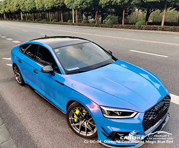 CL-DC-04 غلاف لامع من الكريستال الماسي اللامع باللون الأزرق السحري للسيارة AUDI Washington D. C. الولايات المتحدة