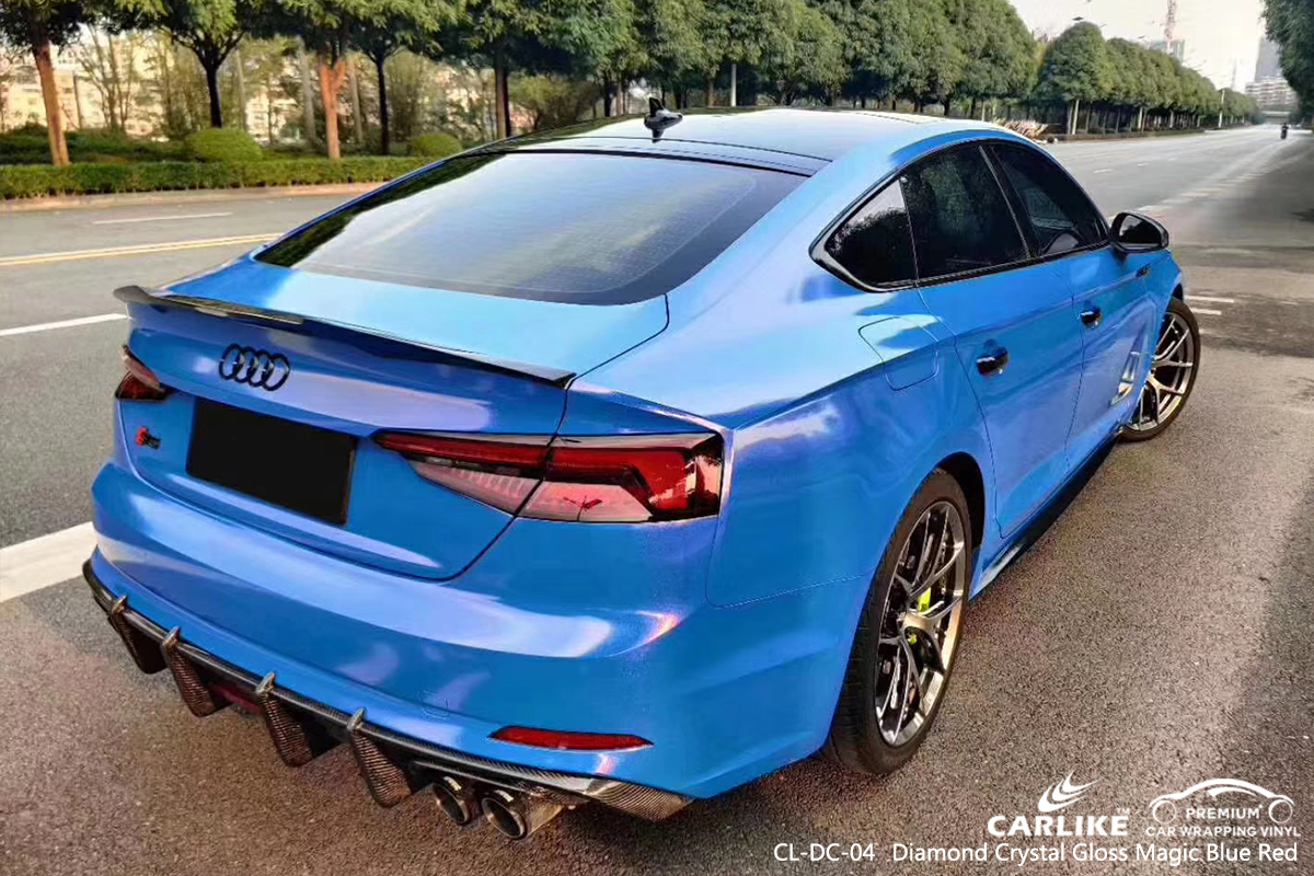 CL-DC-04 diamond crystal gloss magic blue red vehicle wrapping for AUDI Washington D. C.