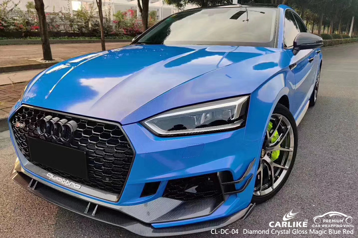 CL-DC-04 diamond crystal gloss magic blue red vehicle wrapping for AUDI Washington D. C.