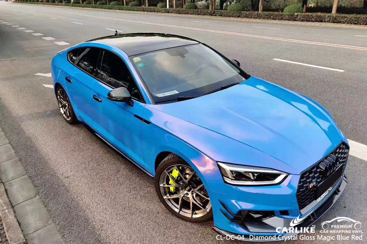 CL-DC-04 diamond crystal gloss magic blue red vehicle wrapping for AUDI Washington D. C.