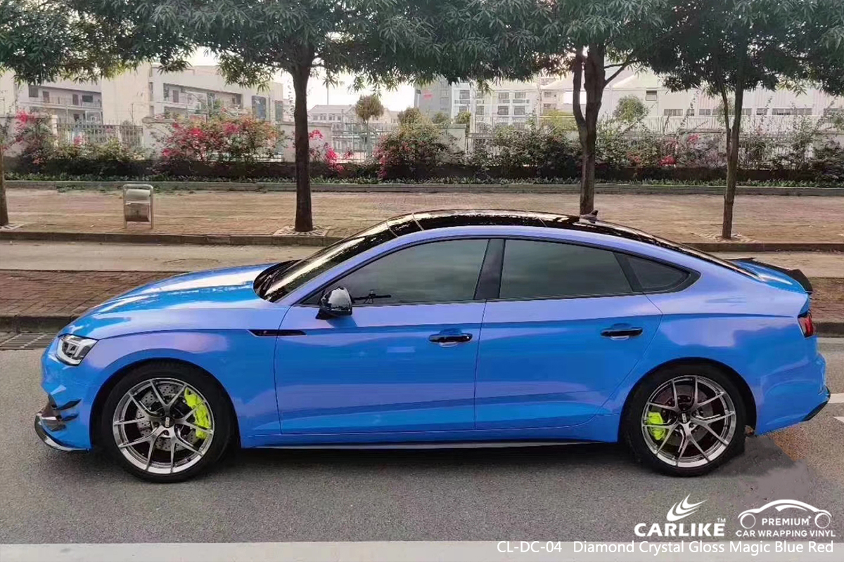 CL-DC-04 diamond crystal gloss magic blue red vehicle wrapping for AUDI Washington D. C.