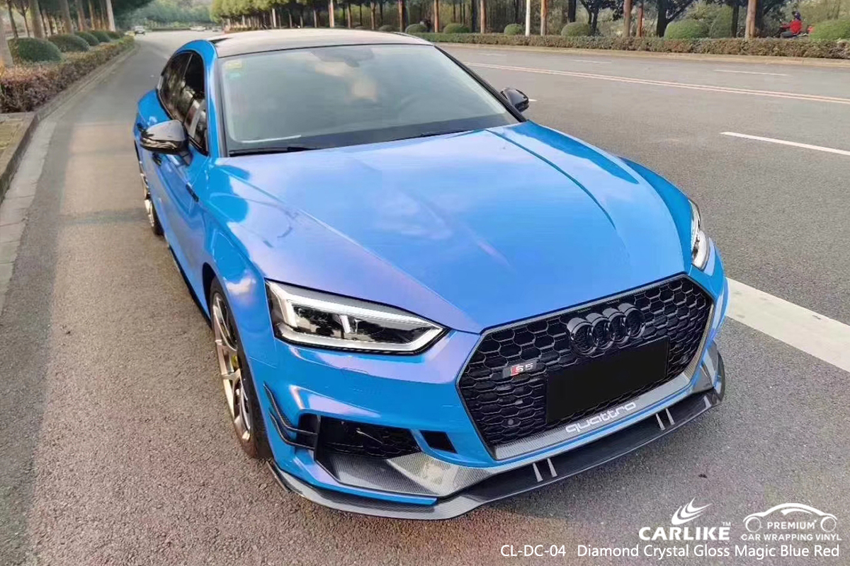 CL-DC-04 diamond crystal gloss magic blue red vehicle wrapping for AUDI Washington D. C.