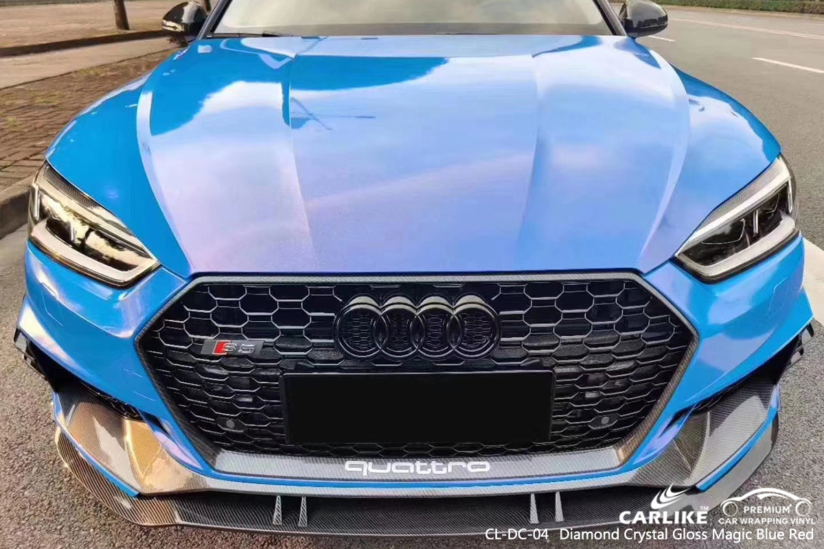 CL-DC-04 diamond crystal gloss magic blue red vehicle wrapping for AUDI Washington D. C.