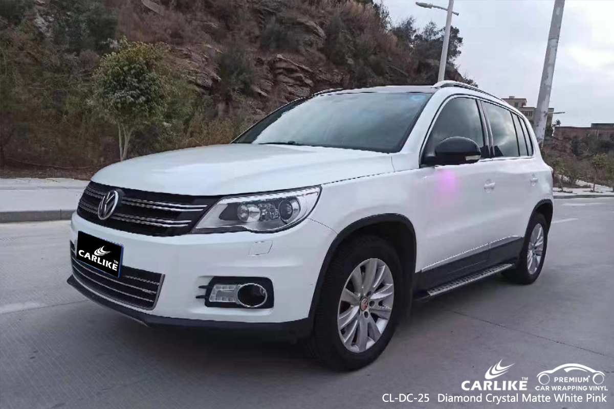 CL-DC-25 diamond crystal matte white pink vinyl wrapping for VOLKSWAGEN Wyoming