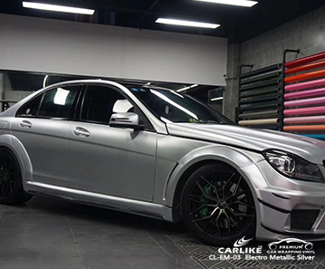 سيارة CL-EM-03 الكهربائية المعدنية الفضية التفاف الفينيل غير لامع لسيارات MERCEDES-BENZ واشنطن الولايات المتحدة