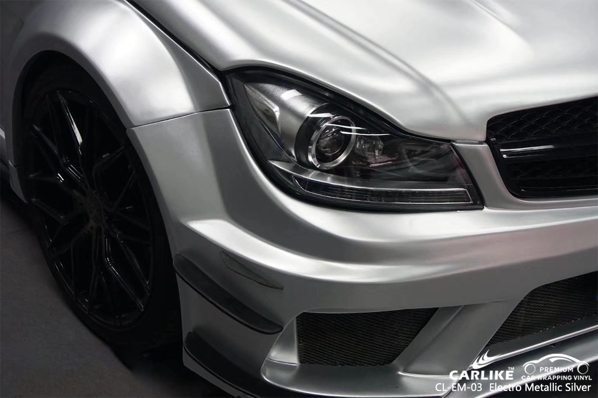CL-EM-03 electro metallic silver car wrap vinyl matte for MERCEDES-BENZ Washington