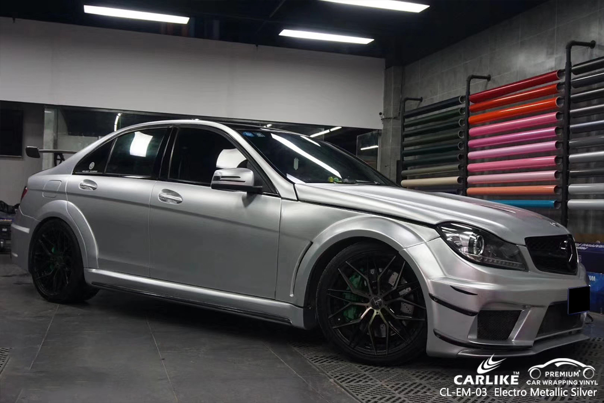 CL-EM-03 electro metallic silver car wrap vinyl matte for MERCEDES-BENZ Washington