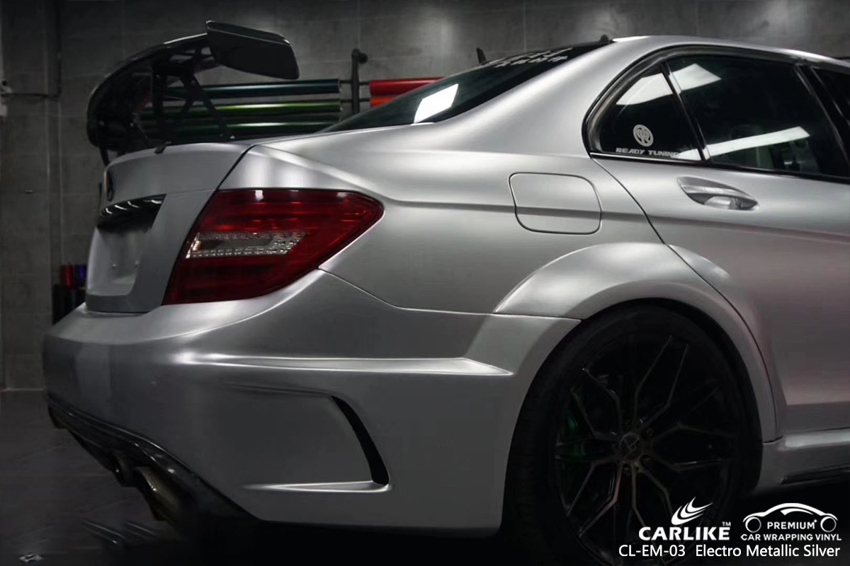 CL-EM-03 electro metallic silver car wrap vinyl matte for MERCEDES-BENZ Washington