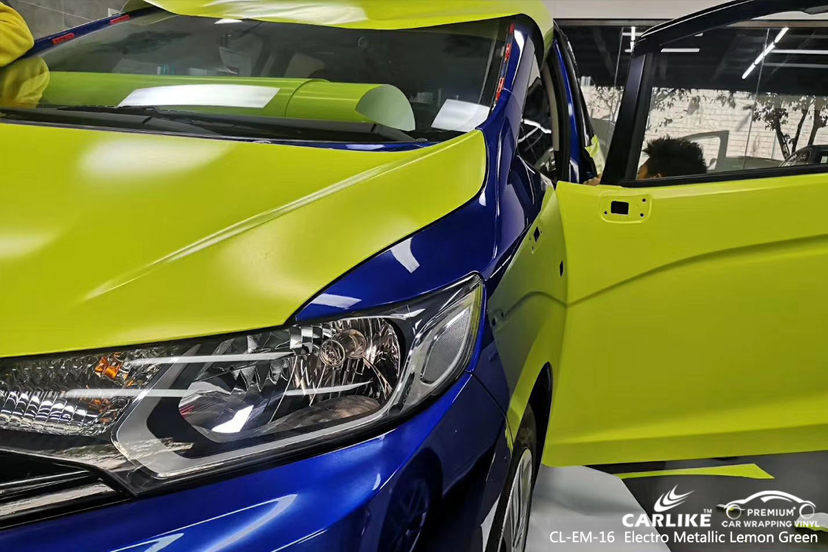 CL-EM-16 electro metallic lemon green car vinyl material suppliers for HONDA Georgia