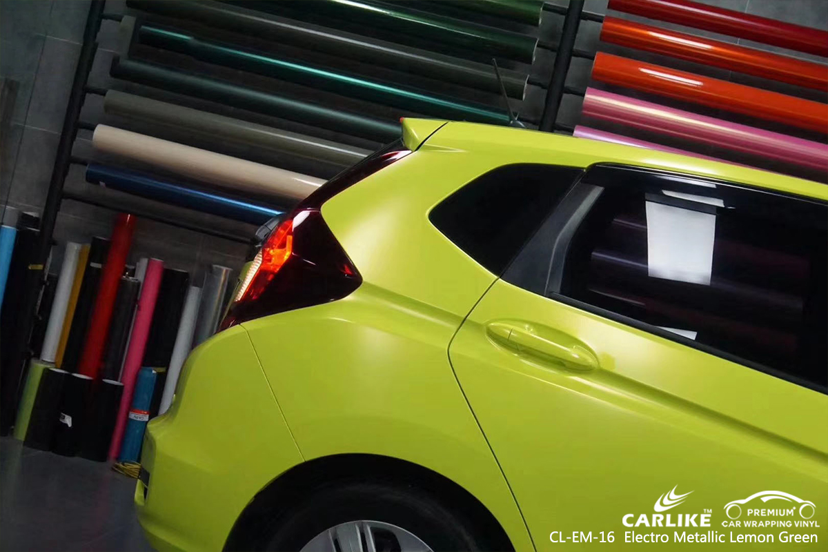CL-EM-16 electro metallic lemon green car vinyl material suppliers for HONDA Georgia