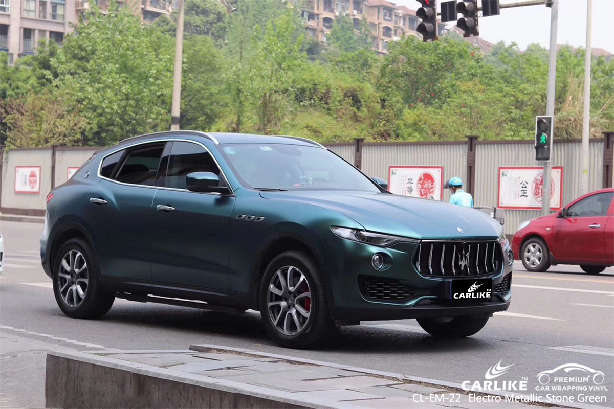 CL-EM-22 electro metallic stone green body wrap car supplier for MASERATI Virginia