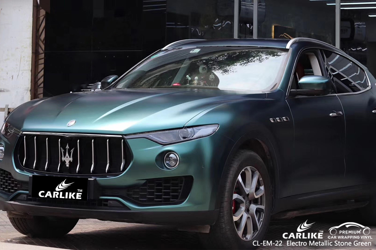 CL-EM-22 electro metallic stone green body wrap car supplier for MASERATI Virginia