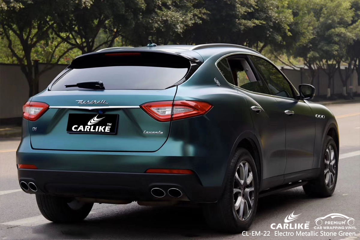 CL-EM-22 electro metallic stone green body wrap car supplier for MASERATI Virginia