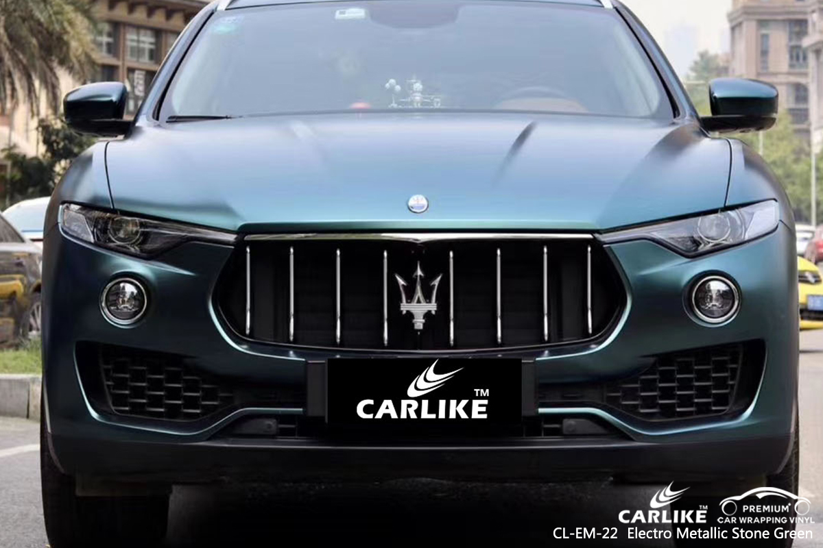 CL-EM-22 electro metallic stone green body wrap car supplier for MASERATI Virginia