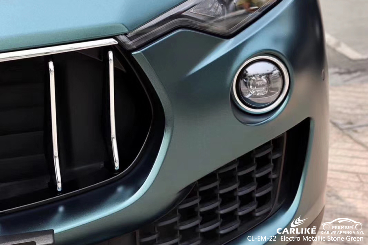 CL-EM-22 electro metallic stone green body wrap car supplier for MASERATI Virginia