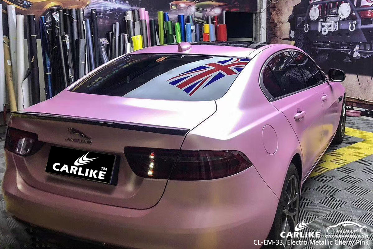 CLEM33 electro metallic cherry pink car wrap vinyl matte for JAGUAR