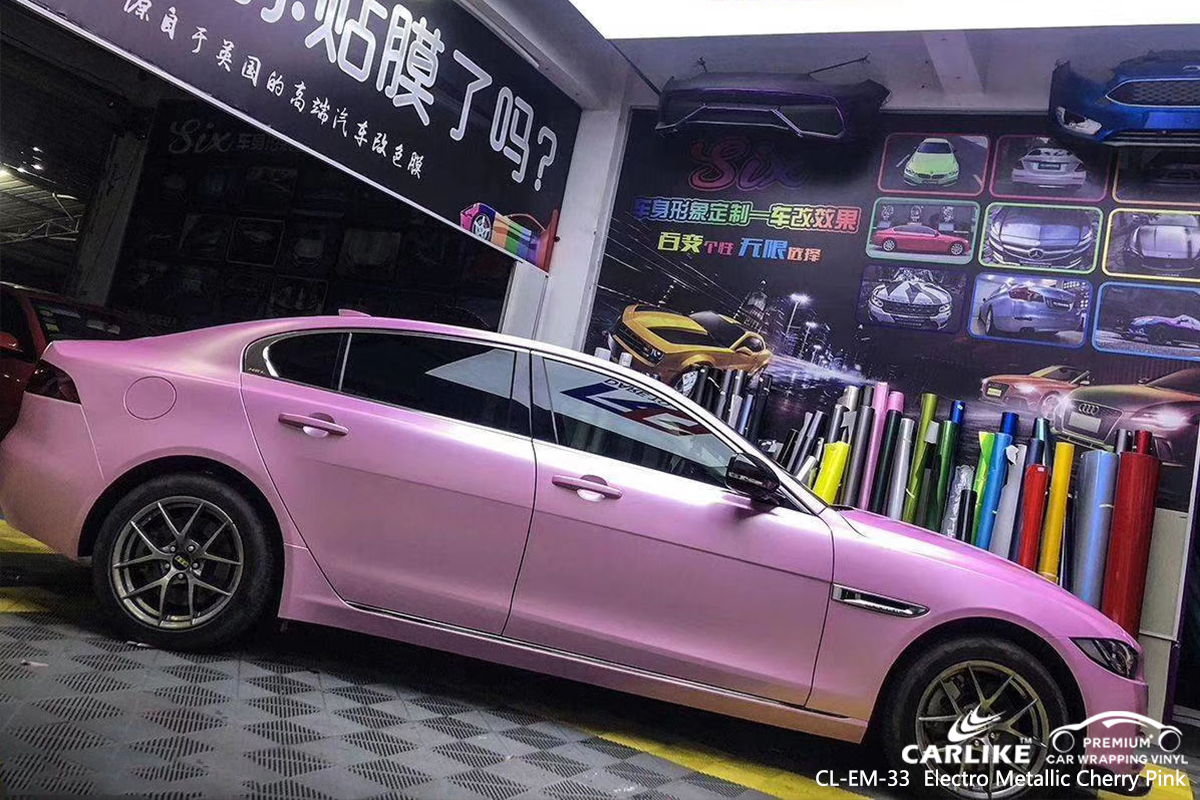 CL-EM-33 electro metallic cherry pink car wrap vinyl matte for JAGUAR Seattle