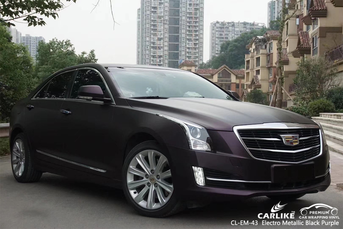 CL-EM-43 electro metallic magic black purple car foil vehicle wrapping car vinyl for CADILLAC New York