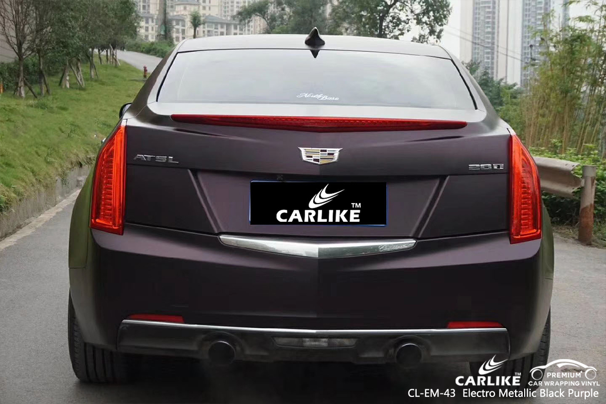 CL-EM-43 electro metallic magic black purple car foil vehicle wrapping car vinyl for CADILLAC New York
