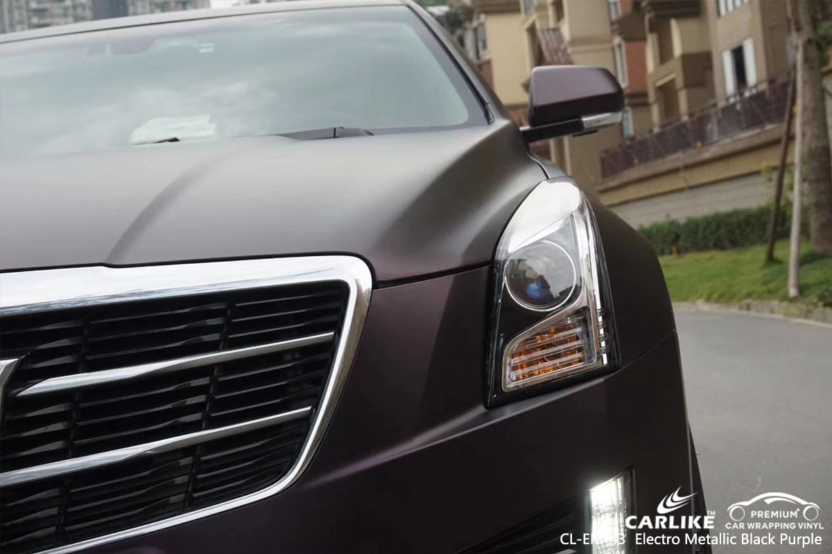 CL-EM-43 electro metallic magic black purple car foil vehicle wrapping car vinyl for CADILLAC New York