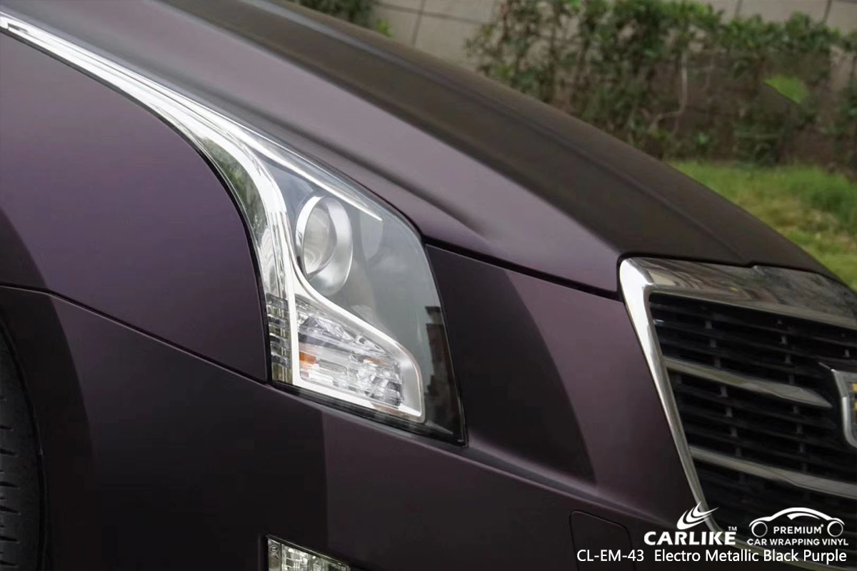 CL-EM-43 electro metallic magic black purple car foil vehicle wrapping car vinyl for CADILLAC New York