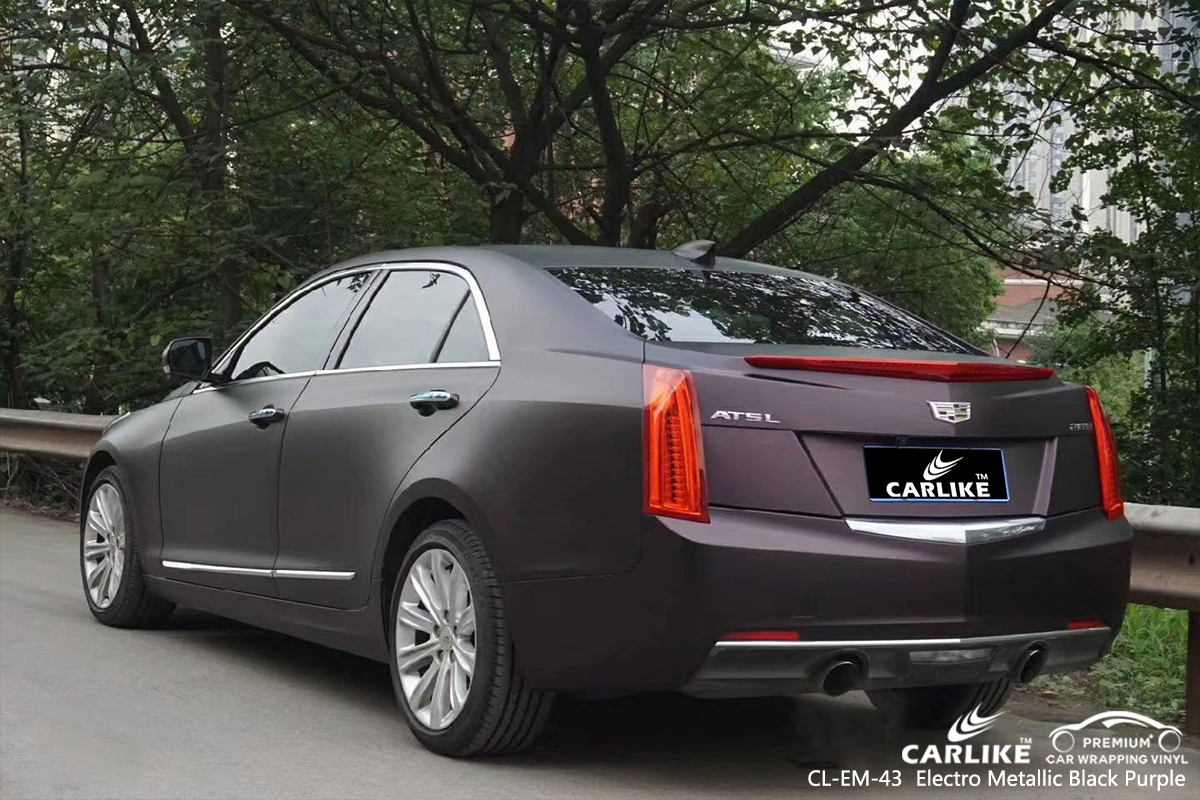 CL-EM-43 electro metallic magic black purple car foil vehicle wrapping car vinyl for CADILLAC New York