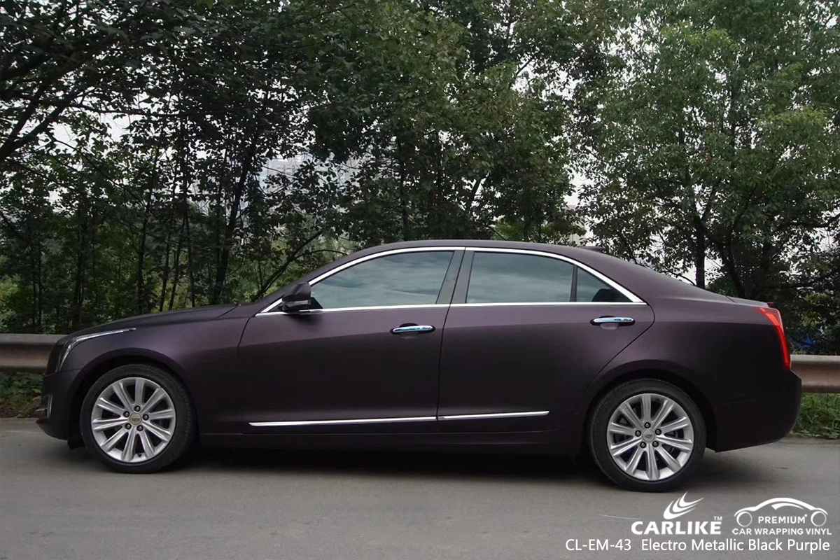 CL-EM-43 electro metallic magic black purple car foil vehicle wrapping car vinyl for CADILLAC New York