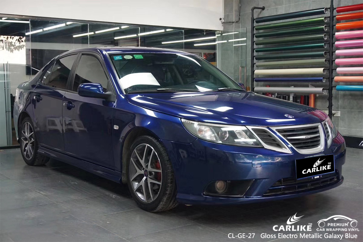 CL-GE-27 gloss electro metallic galaxy blue car vinyl wrap for SAAB Iowa