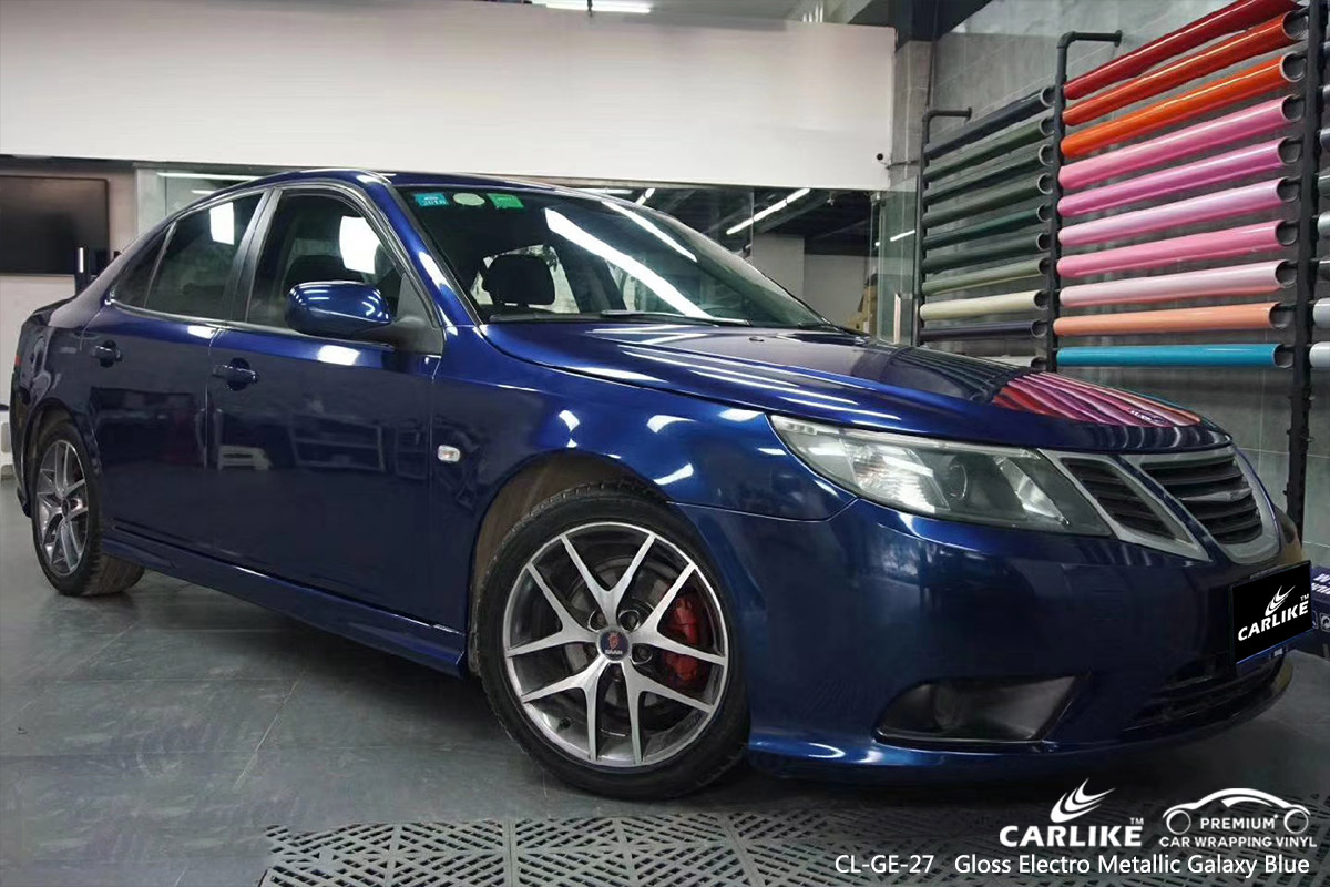 CL-GE-27 gloss electro metallic galaxy blue car vinyl wrap for SAAB Iowa