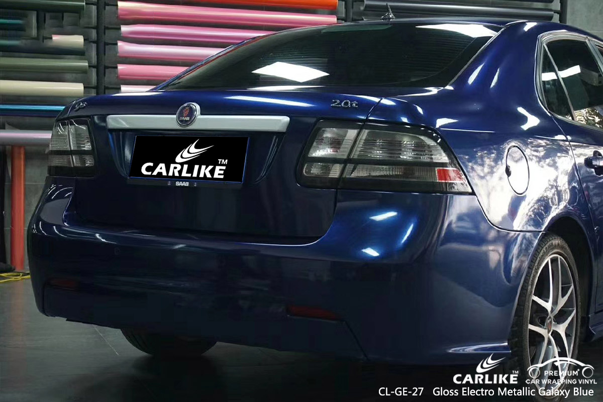 CL-GE-27 gloss electro metallic galaxy blue car vinyl wrap for SAAB Iowa