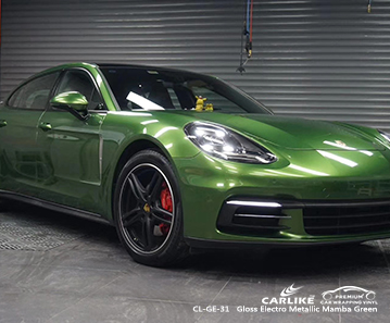 CL-GE-31 gloss electro metallic mamba green car foil لـ PORSCHE Delaware الولايات المتحدة