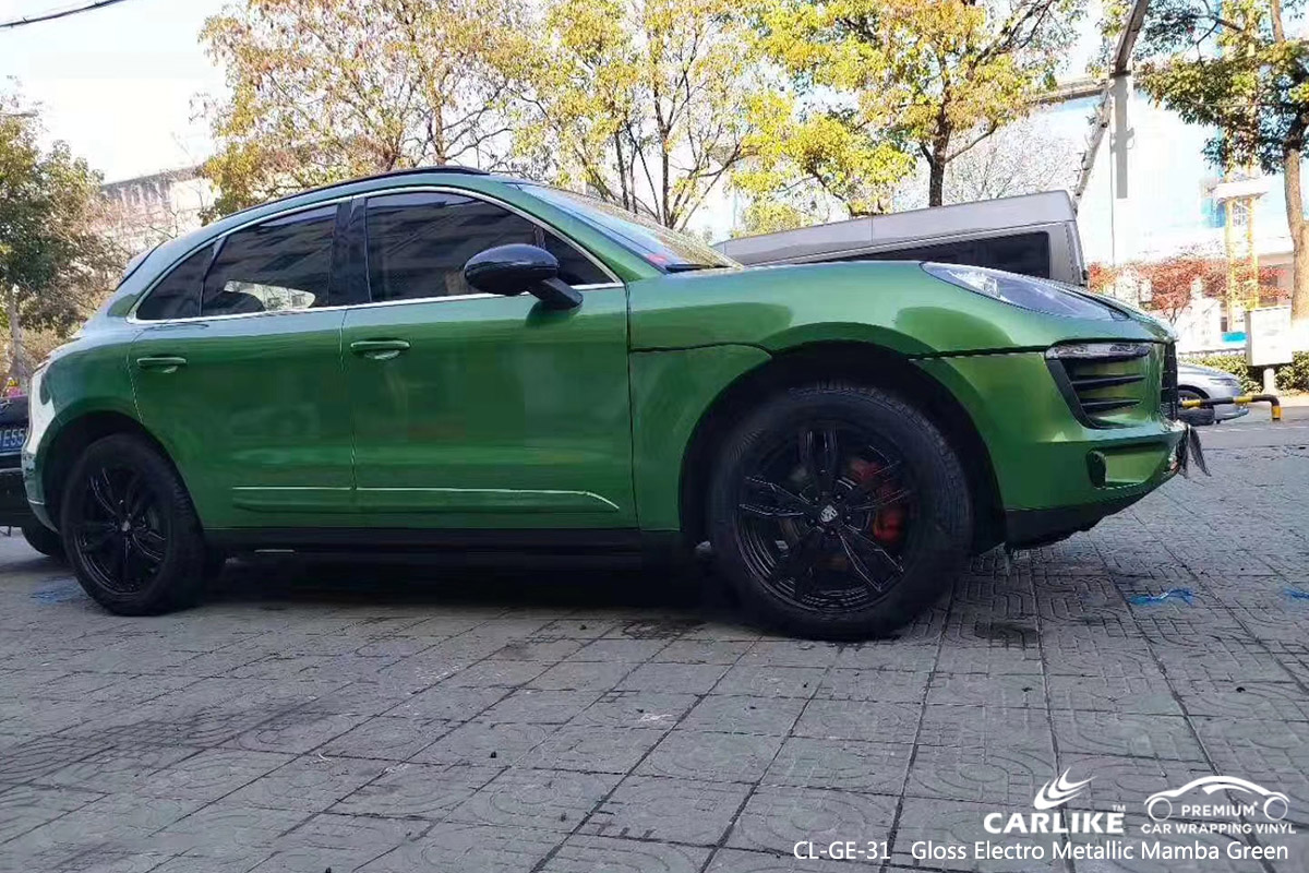 CL-GE-31 gloss electro metallic mamba green vehicle vinyl films for PORSCHE Idaho