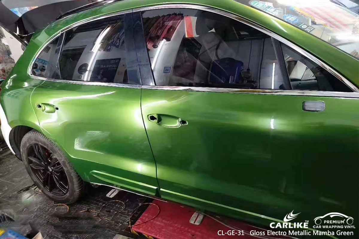 CL-GE-31 gloss electro metallic mamba green vehicle vinyl films for PORSCHE Idaho