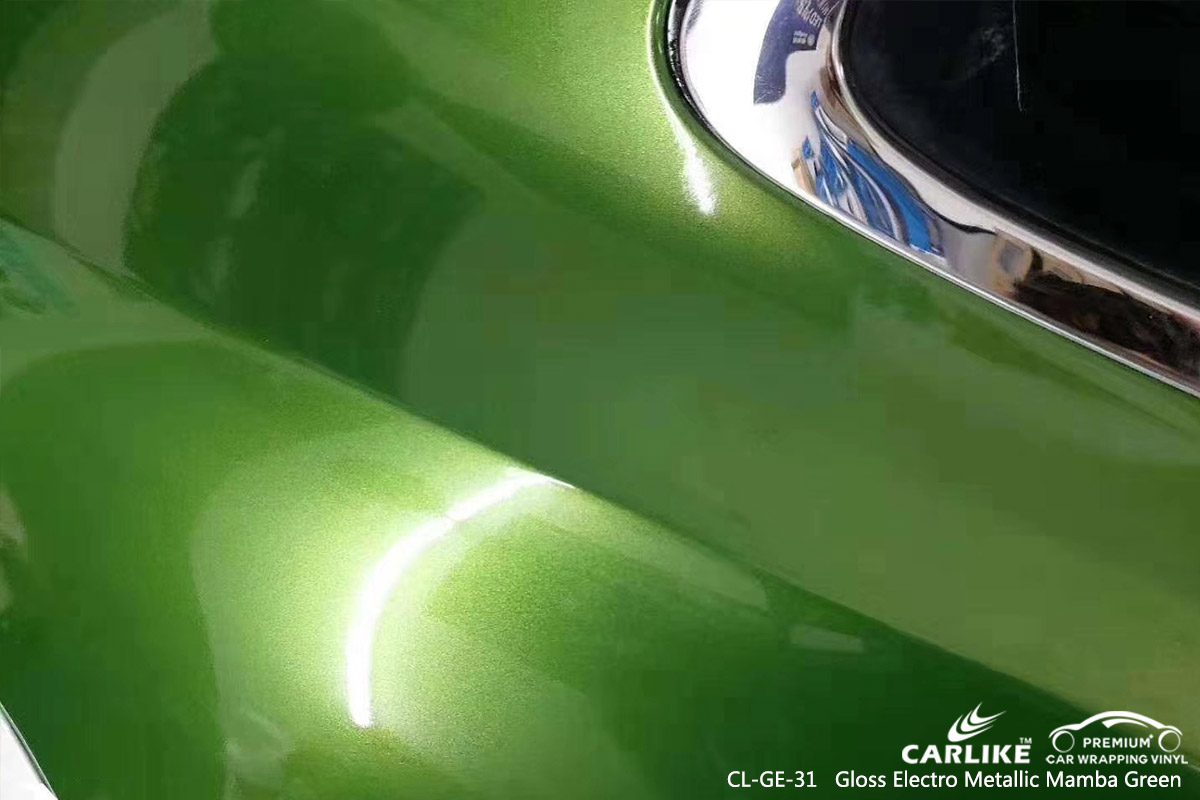 CL-GE-31 gloss electro metallic mamba green vehicle vinyl films for PORSCHE Idaho