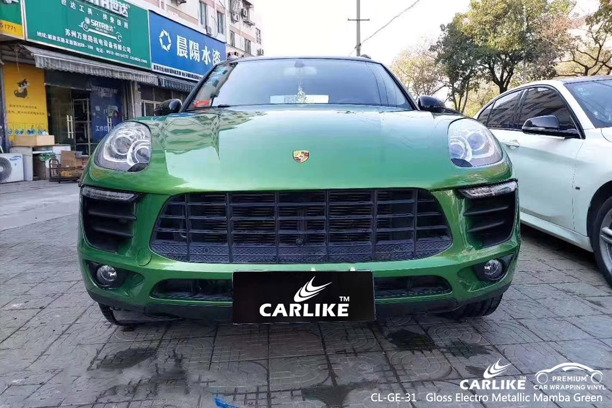CL-GE-31 gloss electro metallic mamba green vehicle vinyl films for PORSCHE Idaho