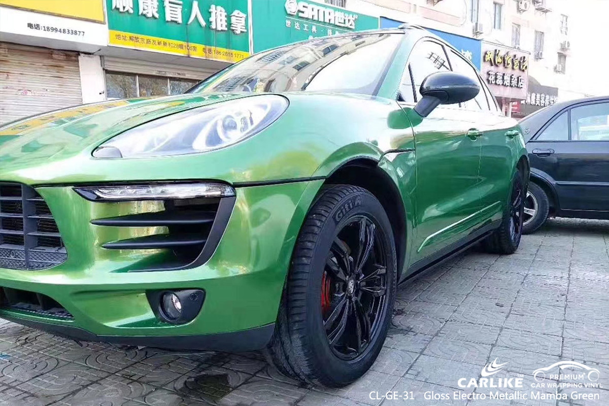 CL-GE-31 gloss electro metallic mamba green vehicle vinyl films for PORSCHE Idaho