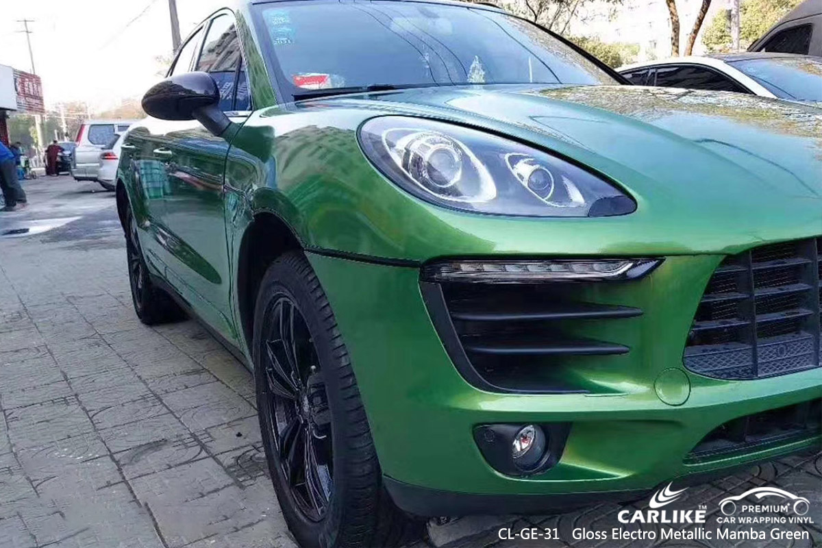 CL-GE-31 gloss electro metallic mamba green vehicle vinyl films for PORSCHE Idaho