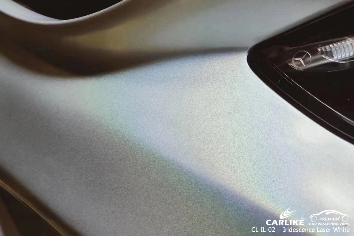 CL-IL-02 iridescence laser white car wrapping for  MERCEDES-BENZ Illinois