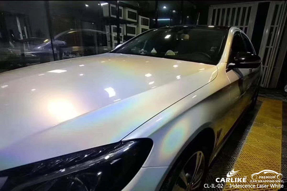 CL-IL-02 iridescence laser white car wrapping for  MERCEDES-BENZ Illinois