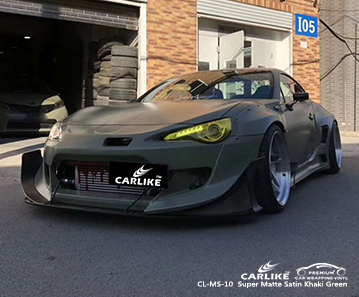 CL-MS-10 فيلم التفاف السيارة الخضراء الكاكي الساتان غير اللامع لتويوتا إنديانا الولايات المتحدة