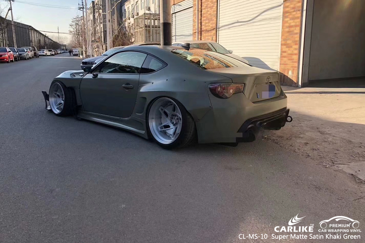 CL-MS-10 película de envoltura de color verde caqui satinado súper mate