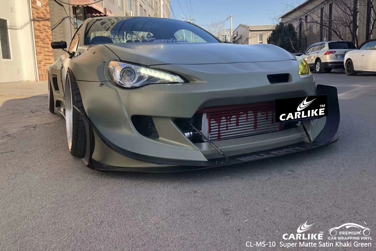 CL-MS-10 super matte satin khaki green car wrap film for TOYOTA Indiana