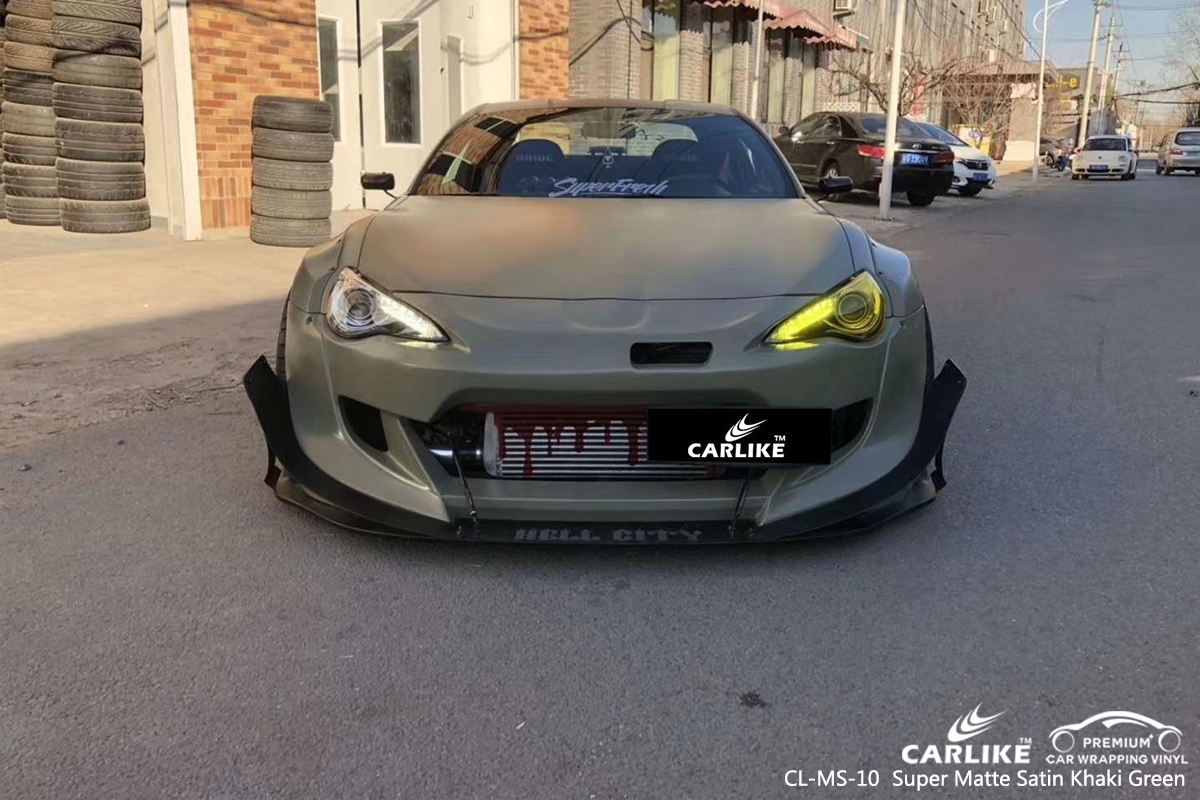 CL-MS-10 película de envoltura de color verde caqui satinado súper mate