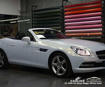CL-MW-01 لمعان أبيض الفينيل إلى سيارة الفينيل الفينيل الفينيل الذهب لسيارات مرسيدس بنز ماساتشوستس الولايات المتحدة