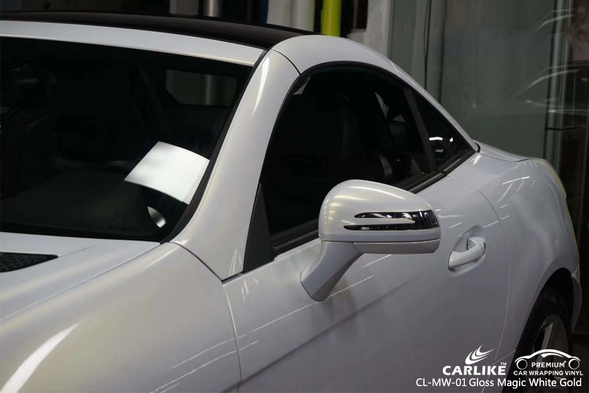 CL-MW-01 gloss magic white to gold car vinyl vinyl film for MERCEDES-BENZ Massachusetts